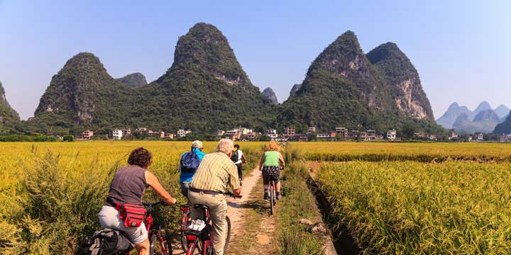 Bike-riding in Yangshuo